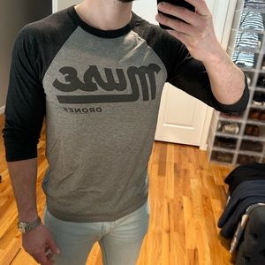 Gray & Charcoal colored 3/4 Shirt Band Shirt. The band MUSE. Size Medium